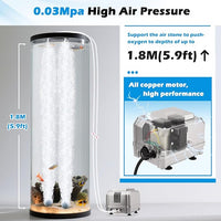 hygger 5W/8W Aquarium Air Pump: Powerful Adjustable Fish Tank Air Pump, Dual Outlets Oxygen Aerator, Oxygen Pump for Up to 200 Gallons Aquariums, for Freshwater, Saltwater, Hydroponics