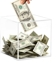 Clear Piggy Bank for Adults/Kids - Clear-cube / Large