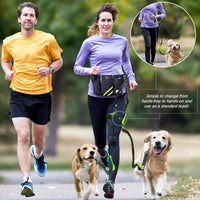 SHINE HAI Retractable Hands Free Dog Leash with Dual Bungees for 2 - Green/Black / For 2 Dog - image 2