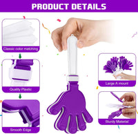 Junkin purple and white plastic hand clappers noisemakers, 48 pack - view 18