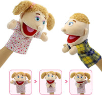 Family Hand Puppets,Puppets for Kids Role Paly Family Members 13.4 INCH Multi-Ethnic Puppets Plush - Big F-girl - image 4