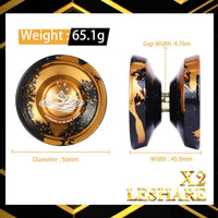 LESHARE X2 Dual-Mode Yoyo for Advanced Players & Teens Beginners – Fun for Kids & Family - Black Gold - image 3