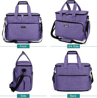 BAGLHER Dog Travel Bag, Airline Approved Pet Tote Organizer with Multi-Function Pockets, 2 X Food Storage Containers and 2 X Collapsible Dog Bowls, Perfect Weekend Pet Travel Set for Dog, Cat Purple