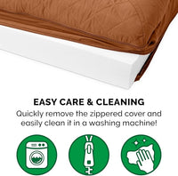 Furhaven Orthopedic Dog Bed for Large Dogs w/ Removable Bolsters & Washable Cover, For Dogs Up to 125 lbs - Quilted Sofa - Toasted Brown, Jumbo Plus/XXL