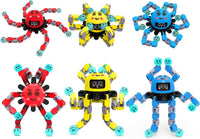 Transformable Fidget Spinner Toys for Kids and Adults - 2 Yellow+2 Blue+2 Red
