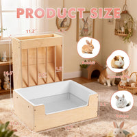 Extra-Large 2-in-1 Rabbit Litter Box & Hay Feeder Set, Wood - image 2