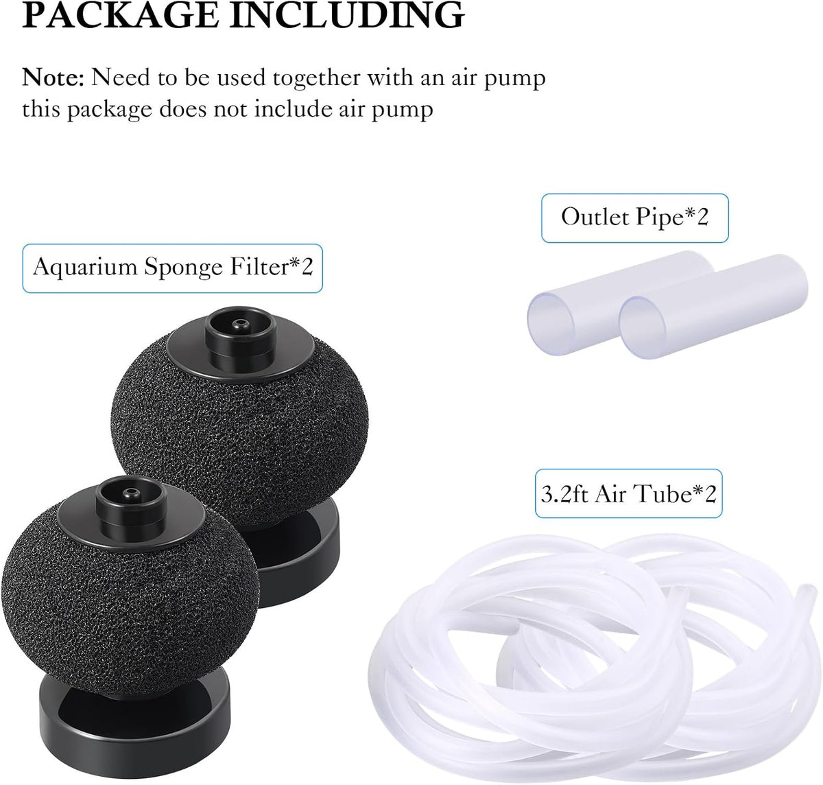 HITOP 2 Pack Aquarium Bio Sponge Filter: Diameter 2.5in Mini - Mini 2.5in-2pack - image 4