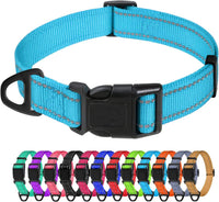 Small Dog Collar, Reflective Puppy Collar, 3/8" Width - Sky Blue / L: 1.0"x(16-24")