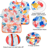 2 Pcs Kids Art Smock Painting Toddler Smock Long Sleeve with 3 - Red+pink / 2 - image 4