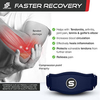 Sleeve Stars Tennis Elbow Brace for Women - Adjustable Tennis Elbow Strap, Golfers Elbow Brace for Men, Counterforce Brace for Tendonitis Relief, Fits 9"-23" (Pair/Navy Blue)