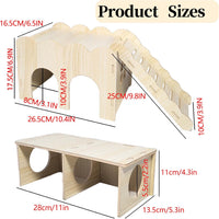 Wooden Hamsters 2-Chamber Hideout-Tunnel Multi Chamber Exploring Toy - L+L - image 2