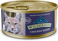 Blue Buffalo Wilderness Natural Wet Cat Food Paté, High-Protein & Grain-Free Recipe, Chicken, 5.5-oz. Cans (24 Count)