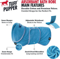Tuff Pupper Fast Drying Dog Bath Robe - Blue / Medium - image 2