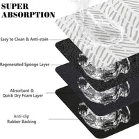 Dog Food Mats for Floors Absorbent, Pet Cat Food Mat - M(16"×24") / 02-White - image 3