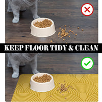Dog Food Mats for Floors Absorbent, Pet Cat Food Mat - M(16"×24") / 01-Yellow - image 4