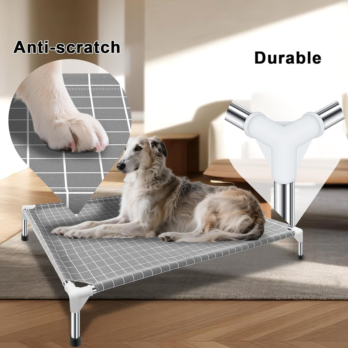 Elevated Pet Bed Dog Cot, Raised Pet Bed for Small Dogs - X-Large-Open - image 2