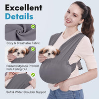 Supet Dog Sling Carrier for Small Pet - Grey / Regular - image 4