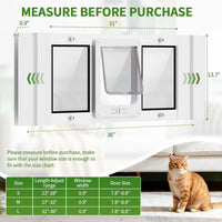 Zerzuo aluminum cat door for window with magnetic closure, fits 31 to 36 inch windows - view 2