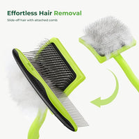Pecute Slicker Brush for Dogs & Pet Comb, Professional Grooming Dog Brush for Goldendoodles, Poodles, Labradoodles, with Extra Long Soft Pins to Effectively Remove Tangles, Knots and Mats, 2PCS