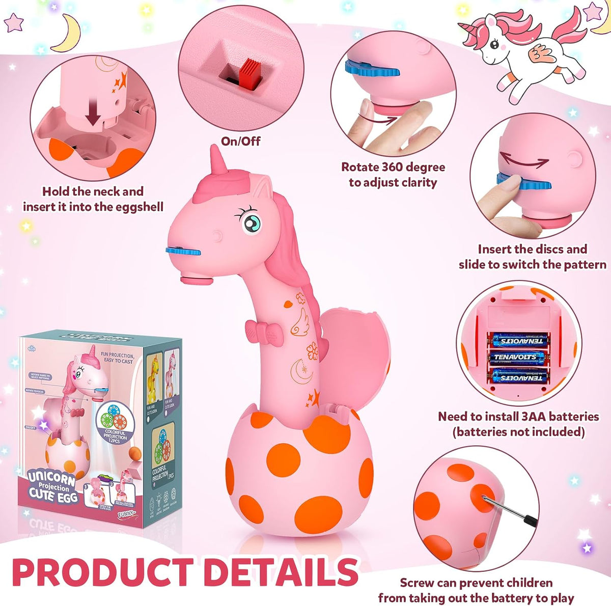 KETIEE Unicorn Drawing Projector Toys for Ages 5-7 – Fun for Kids & Family - Pink Red / Small - image 4