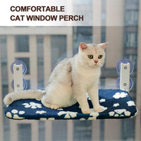 Cute Cat Window Perch, Foldable Cat Window Hammock, Purple – Essentials for Cats - Large (no mesh cover) / Navy Paw - image 2