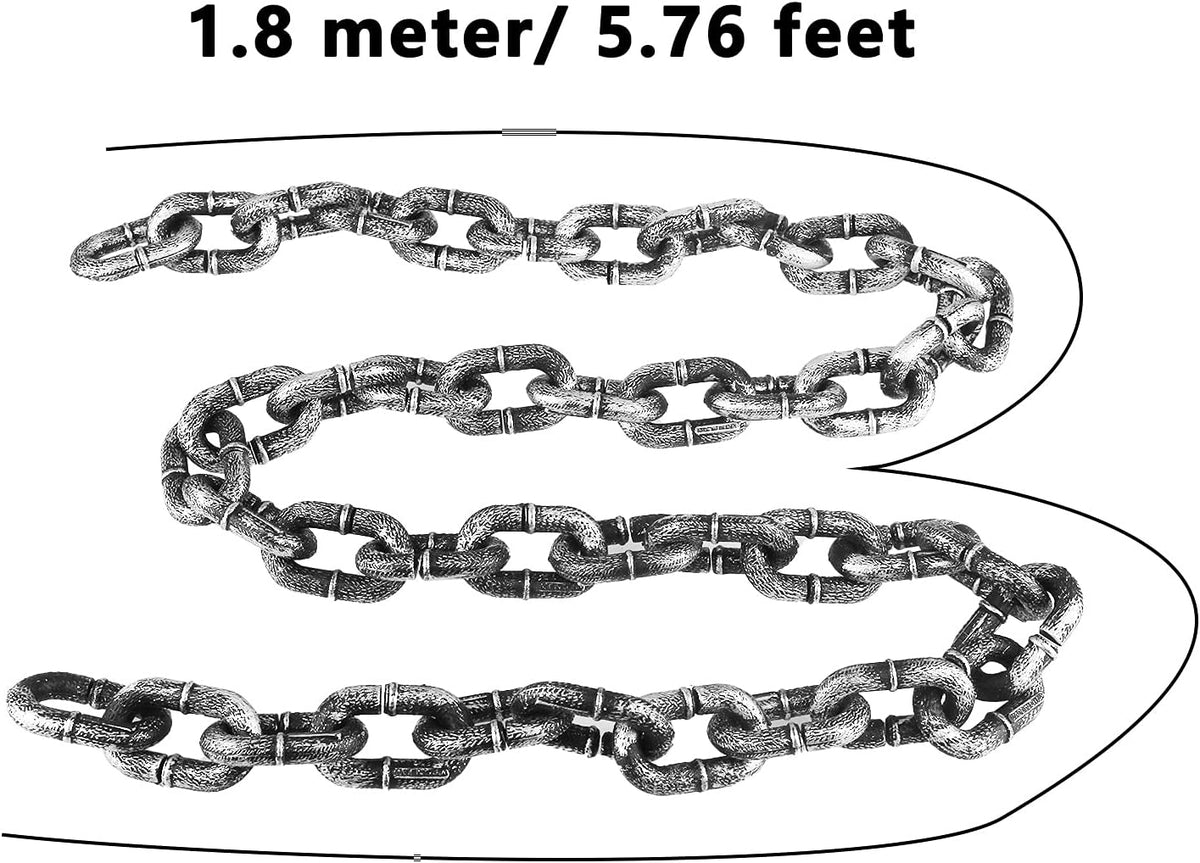 2 Pack 6 Feet Halloween Chains Plastic Chains Props Decoration Prison - image 2