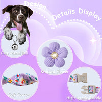 Medium Dog Collar with Flower - Purple / Small: for Small Dog - image 2