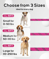 Slip Lead for Dogs, No Pull Training Leash, Padded Handle – Essentials for Dogs - M-3/8"x6'(50-110lbs) / Hot Pink - image 4