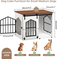 MAHANCRIS Dog Crate Furniture - White and Walnut - image 3