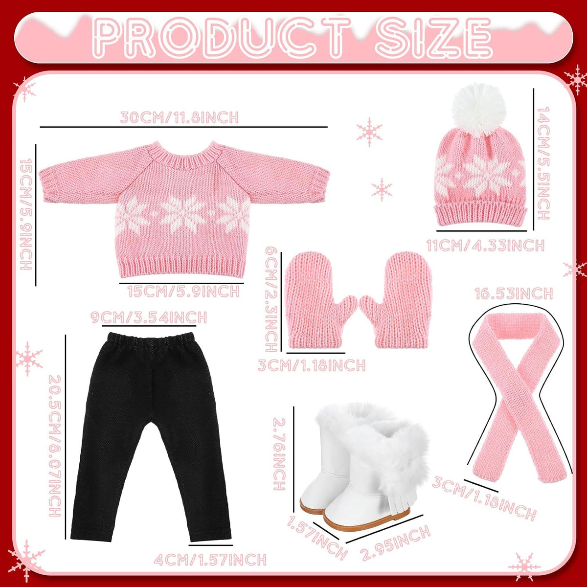 Bencailor Christmas doll clothes for 18 inch dolls in red and white cowgirl style with hat and boots - view 25