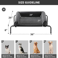 RRPETHOME Elevated Cooling Dog Cot 43x31" - Black / 36.0"L x 26.0"W x 8.0"Th - image 2