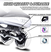 PAPAISON Adjustable Inline Skates for Kids and Adults with Full Light - B white / Large-Youth & Adult (5-8Women/4-7Kids Men) - image 4