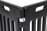 BIRDROCK HOME Dog Playpen w/Door, 12 Panel, 25.6in H | Strong Plastic, Non-Slip Puppy Playpen, Secure Pet Gate | Indoor Outdoor Fence | Configurable Panels | Small to Medium Pets - Black