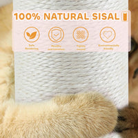 40'' Tall Sisal Cat Scratching Post - yellow-45inch - image 4