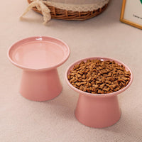 Ceramic Elevated Cat Food Bowls, 6.2" Wide - Pink / 1 Pack - image 3