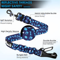 Lukovee Dog Seat Belt, 3-in-1 Headrest & Seatbelt Clip & Latch, 2 Pack – Essentials for Dogs - C-Blue Paw / A- Headrest with Clip + 2 in 1 Seat Belt - image 4