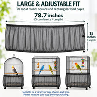Bird Cage Net Cover Seed Catcher - Black / 78.7 x 15 Inch/ 200 x 37 cm - image 2