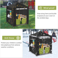 Hadisi black 600D waterproof outdoor kids playhouse cover with zippered front door - view 22
