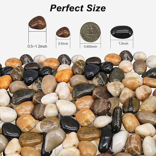 Succulent Rocks,Virekm River Rocks, Decorative Ornamental Pebbles Garden Landscaping Stones Gravel Filler for Home Decoration Flower Bed Fish Tank Plants Vases Succulents