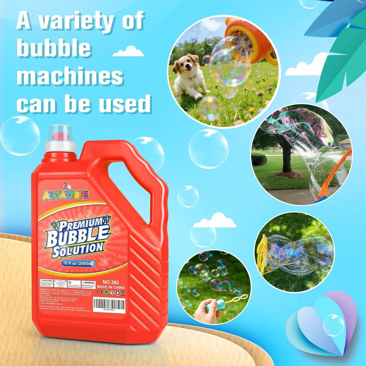 Bubble Solution Refill - 70 OZ Non-Toxic Pre-Mix Refill for Bubble Machine – Fun for Kids & Family - Red-70 Ounce - image 4
