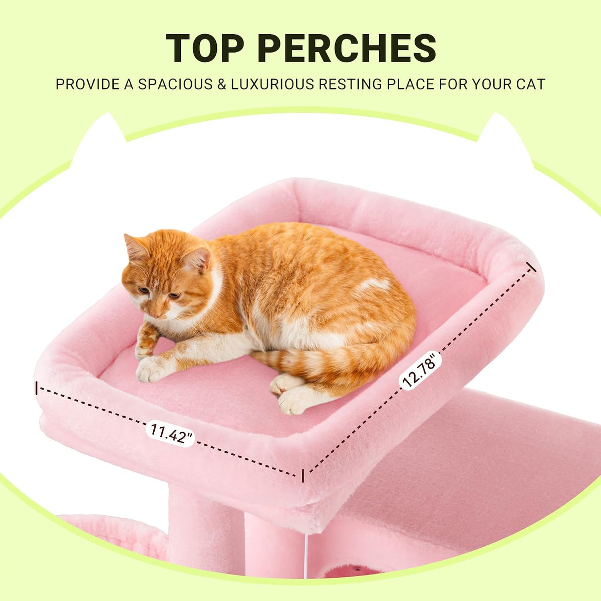 Allewie 64 Inches Cat Tree Tower/Multi-Level Activity Center - Pink - image 4