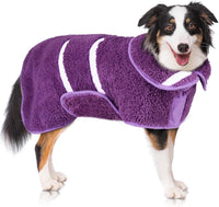 Unicorn Catcher Dog Bathrobe Super Absorbent Quick Drying Robe - Large / Purple