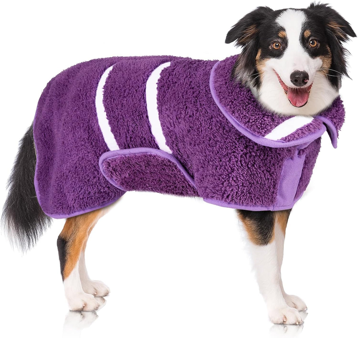 Unicorn Catcher Dog Bathrobe Super Absorbent Quick Drying Robe - Large / Purple