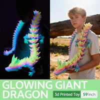 3D Printed Dragon 24 Inch - Luminous Rainbow / 59in - image 2