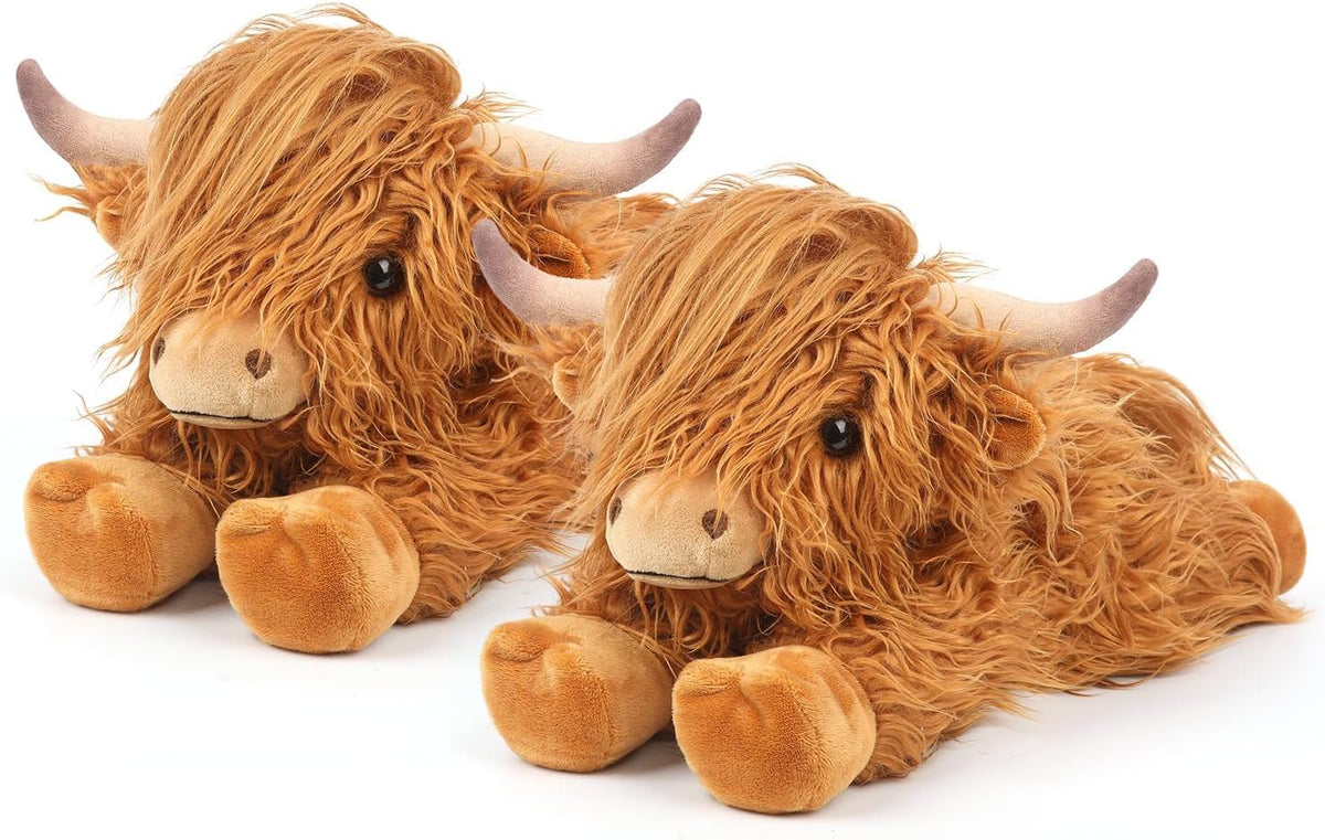 Capybara Stuffed Animals, Microwavable Stuffed Animal Adorable Fluffy Capybara Plush for Warmth - 2 pcs Highland Cow
