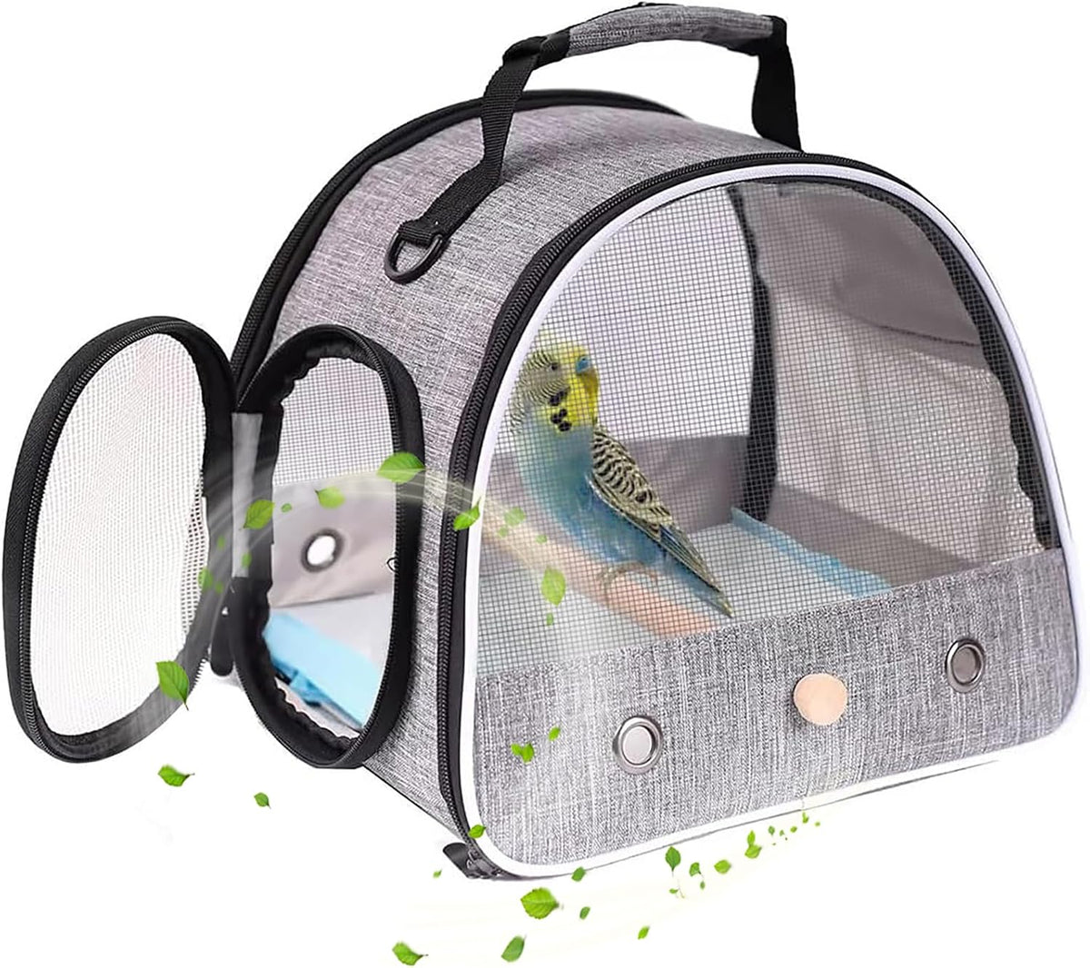 Small Bird Travel Carrier - Grey / Mesh Window