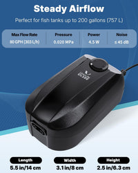 Uniclife Aquarium Air Pump - 100 - 200 Gallons - image 2