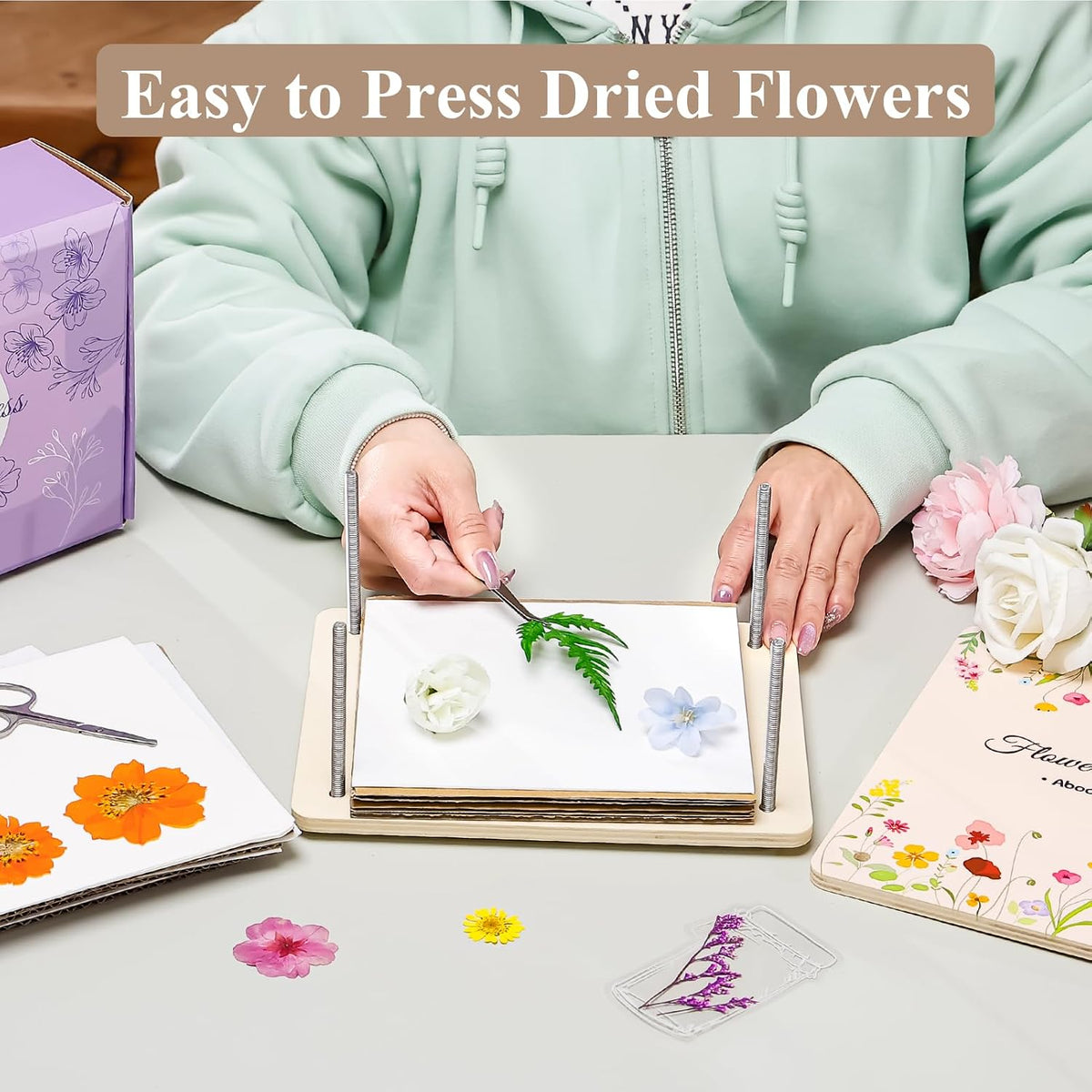 Aboofx Wooden Flower Pressing Kit - 8.6" x 6.5" 8 Layers - image 3