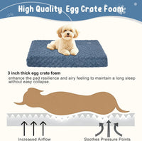 EMPSIGN Dog Bed Mat Crate Pad Mattress, Ultra Soft Pet Kennel - Navy/Grey / S(23"*16"*3") - image 2