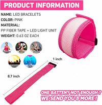 KIRALUMI 8 Pack LED Light Up Bracelets, 3 Modes - Pink - 8 PCS - image 3